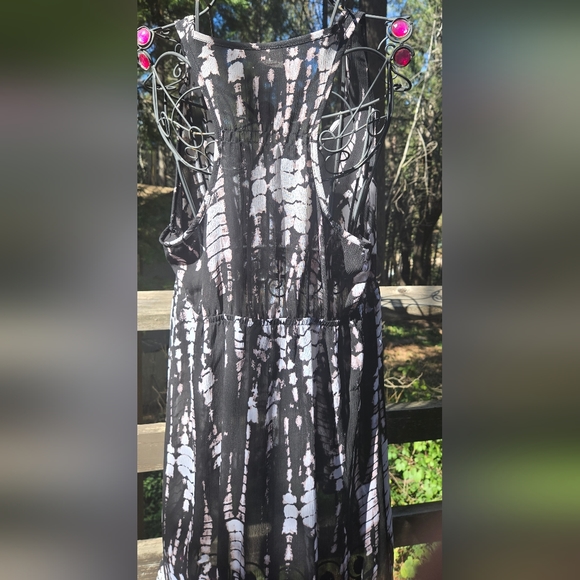 Xhiliration tye dye Black White Women's Dress/swim cover-up szXL NWT - Picture 6 of 7